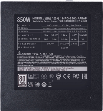 Блок питания Cooler Master ATX 850W XG850