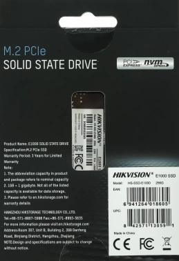 Накопитель SSD Hikvision PCIe 3.0 x4 256GB HS-SSD-E1000/256G HS-SSD-E1000/256G Hiksemi