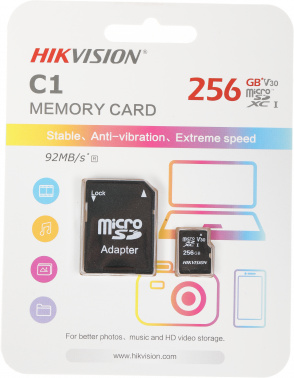 Флеш карта microSDXC 256GB Hikvision  HS-TF-C1(STD)/256G/Adapter