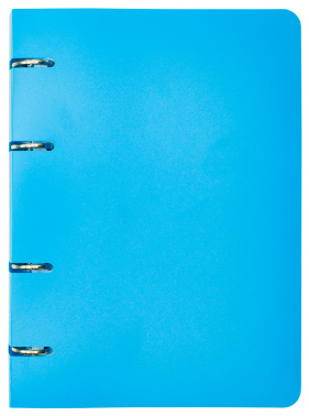 Тетрадь на кольцах Silwerhof 80л. клет. A5 пластик кольца голубой