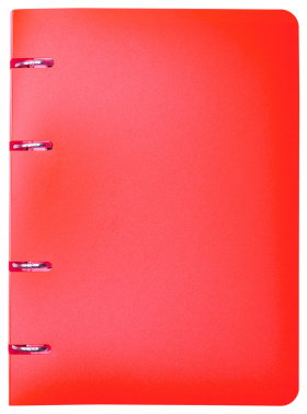Тетрадь на кольцах Silwerhof 80л. клет. A5 пластик кольца красный