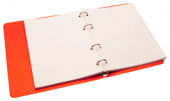Тетрадь на кольцах Silwerhof 80л. клет. A5 пластик кольца красный
