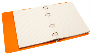 Тетрадь на кольцах Silwerhof 80л. клет. A5 пластик кольца оранжевый