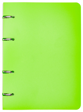 Тетрадь на кольцах Silwerhof 80л. клет. A5 пластик кольца салатовый