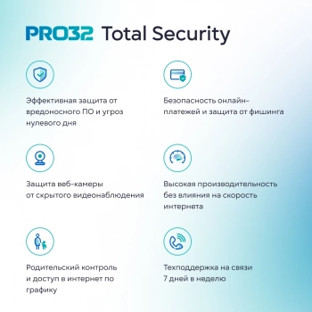 Программное Обеспечение PRO32 Total Security на 1г на 1 устройство (PRO32-PTS-NS(3CARD)-1-1)