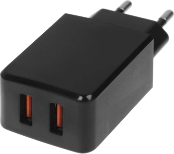 Сетевое зар./устр. BoraSCO 2.1A 2xUSB универсальное черный (20649)