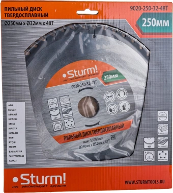 Диск пильный по дер. Sturm! 9020-250-32-48T