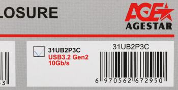 Внешний корпус для HDD/SSD AgeStar 31UB2P3C