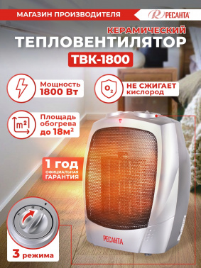 Тепловентилятор Ресанта ТВК-1800