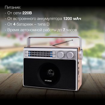 Радиоприемник настольный Hyundai H-SRS105