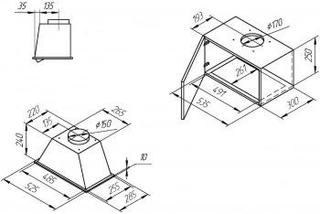 Вытяжка встраиваемая Kuppersberg Inline A 52 W X