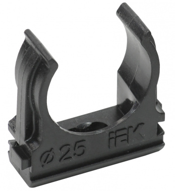 Держатель IEK CTA10D-CF25-K02-100 односторонний с защелкой 25мм полистирол черный (упак.:1шт)