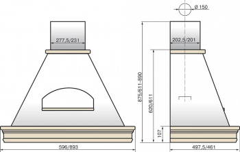 Вытяжка каминная Elikor Бельведер Валенсия 90П-650-П3Д