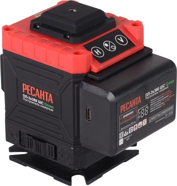 Уровень лазер. Ресанта  ПЛ-3Х360ШС Green