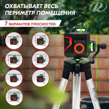 Уровень лазер. Ресанта  ПЛ-3Х360ШС Green