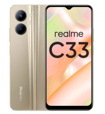 Смартфон Realme C33 32Gb 3Gb золотой моноблок 3G 4G 2Sim 6.5