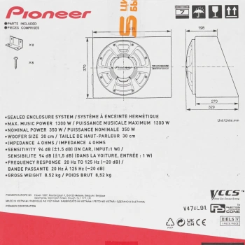 Сабвуфер автомобильный Pioneer TS-WX306B