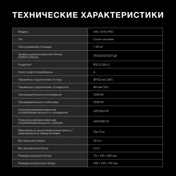 Сплит-система Hyundai HAC-07/S-PRO