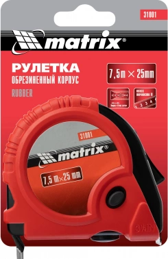 Рулетка строительная Matrix Rubber