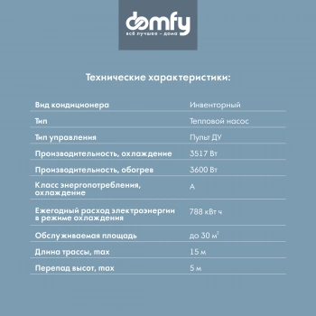 Сплит-система Domfy DCW-AC-12-1i