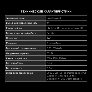 Колонка порт. Hyundai H-PS1025