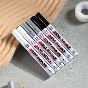 Маркер краска Deli  EU500-WH