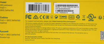 Инжектор PoE TP-Link  POE170S