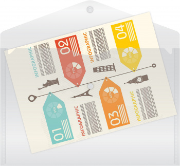 Конверт на кнопке Buro -PK120BU/CLEAR A4 пластик 0.12мм прозрачный