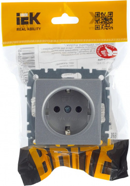 Розетка силов. IEK Brite  РС11-1-0-БрА