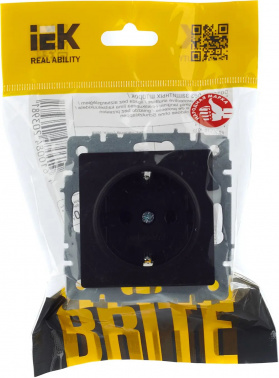 Розетка силов. IEK Brite  РС11-1-0-БрЧ