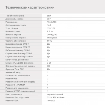 Телевизор LED Digma 32