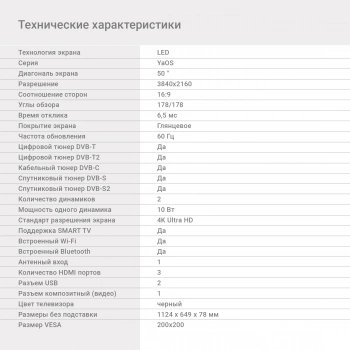 Телевизор LED Digma 50