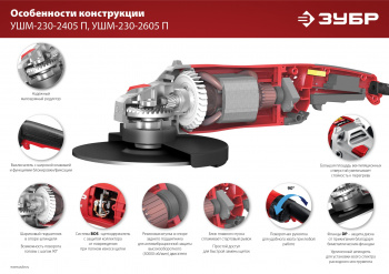 Углошлифовальная машина Зубр Мастер УШМ-230-2605 П