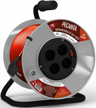 Удлинитель силовой Ресанта СУ-2х1-30/2