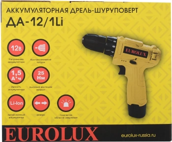 Дрель-шуруповерт Eurolux ДА-12/1Li