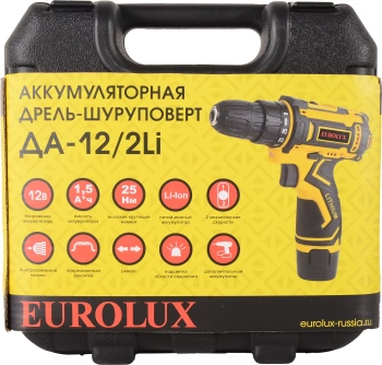 Дрель-шуруповерт Eurolux ДА-12/2Li