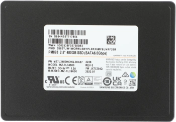 Накопитель SSD Samsung SATA-III 480GB MZ7L3480HCHQ-00A07