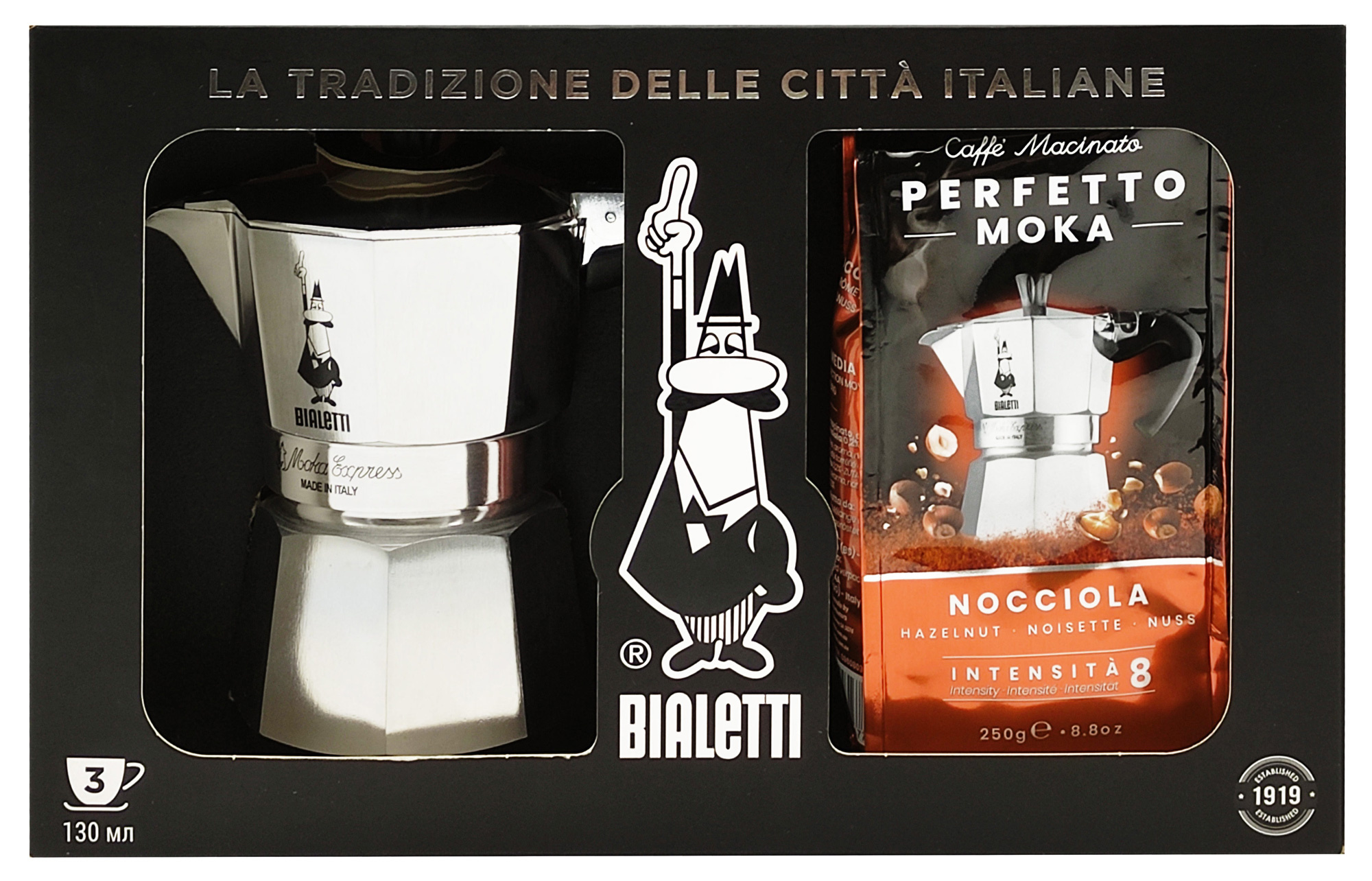  Bialetti Moka Express 3  +   Nocciola 250
