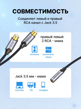 Кабель-переходник аудио Vention BCOHY