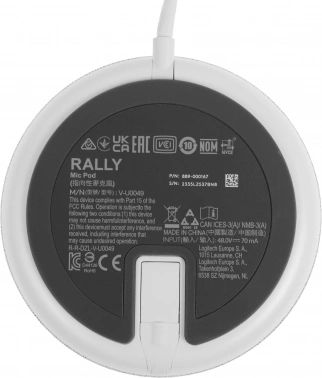 Микрофон проводной Logitech Rally Mic Pod