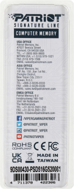 Память DDR5 16GB 5200MHz Patriot  PSD516G520081
