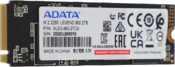 Накопитель SSD A-Data PCIe 4.0 x4 2TB ALEG-960-2TCS