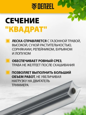 Леска для садовых триммеров Denzel 96819