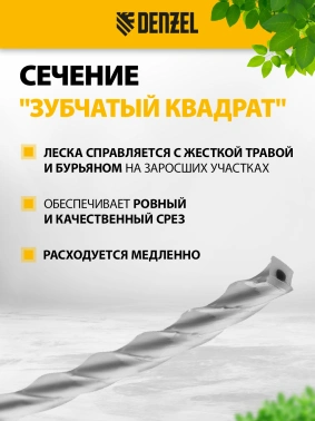 Леска для садовых триммеров Denzel 96828