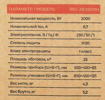 Конвектор Royal Clima Atri Econo REC-AE2000M