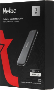 Накопитель SSD Netac USB-C 1TB NT01ZX-001T-32BK