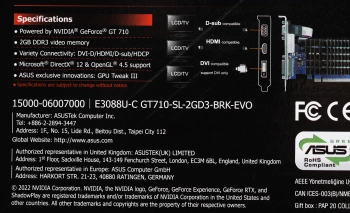 Видеокарта Asus PCI-E 2.0  GT710-SL-2GD3-BRK-EVO