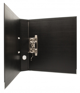 Папка-регистратор Silwerhof A4 50мм двусторон.ПВХ черный мет.окант. сборная смен.карм. на кор.