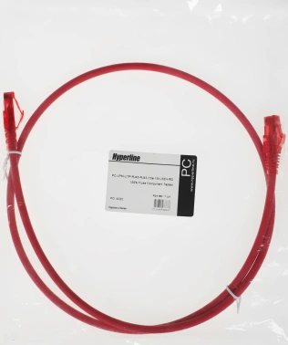 Патч-корд Hyperline PC-LPM-UTP-RJ45-RJ45-C5e-1M-LSZH-RD