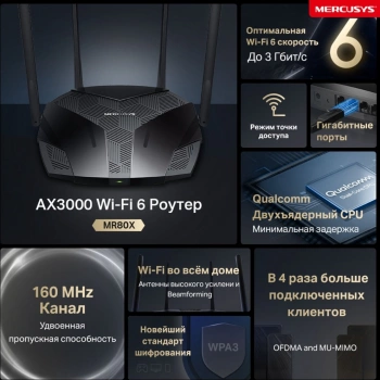 Роутер беспроводной Mercusys MR80X